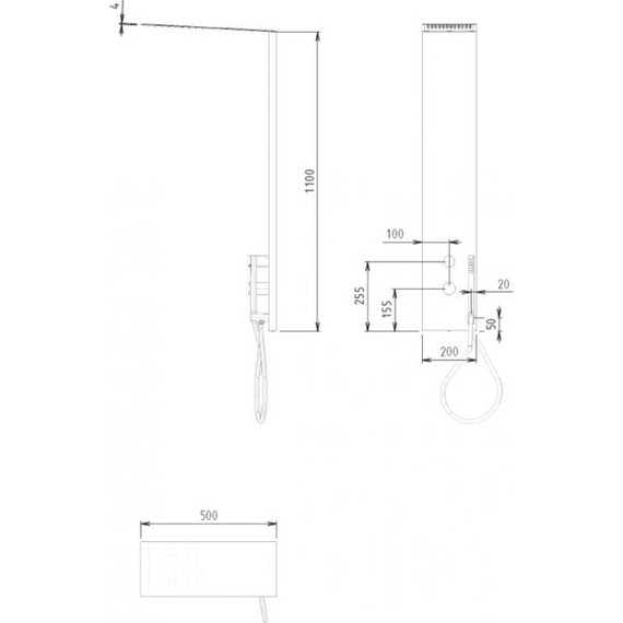 Душевая стойка Cezares PREMIER-CD2-NOP, чёрный матовый, Цвет производителя: чёрный матовый - фото 5