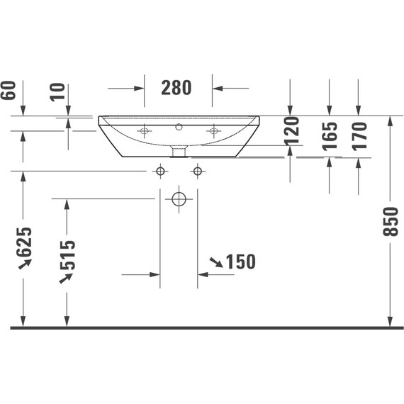 Раковина подвесная Duravit D-Neo 65 см 2366650000 - фото 9