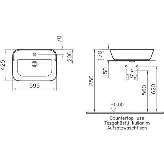 Раковина-чаша Vitra Geo 60 см 7426B003-0001 - фото 2