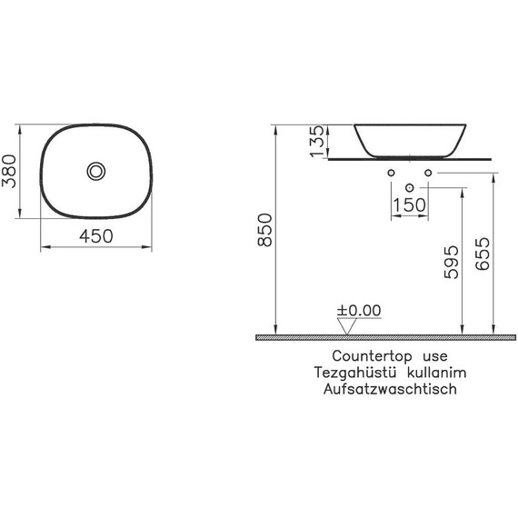 Раковина-чаша Vitra Plural 45 см 7810B401-0016, белый матовый - фото 2