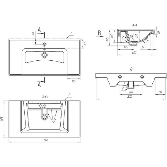 Тумба напольная с раковиной Dreja Grace Plus 90 см 99.0906, белый глянец - фото 8