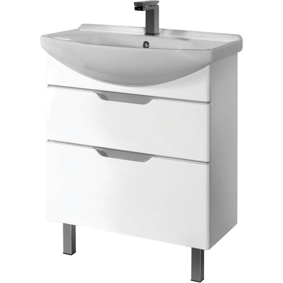 Тумба напольная с раковиной Dreja Laguna Plus 75 см 99.0106, белый глянец (раковина Лагуна) - фото 