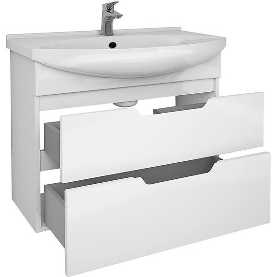 Тумба напольная с раковиной Dreja Laguna Plus 75 см 99.0106, белый глянец (раковина Лагуна) - фото 11