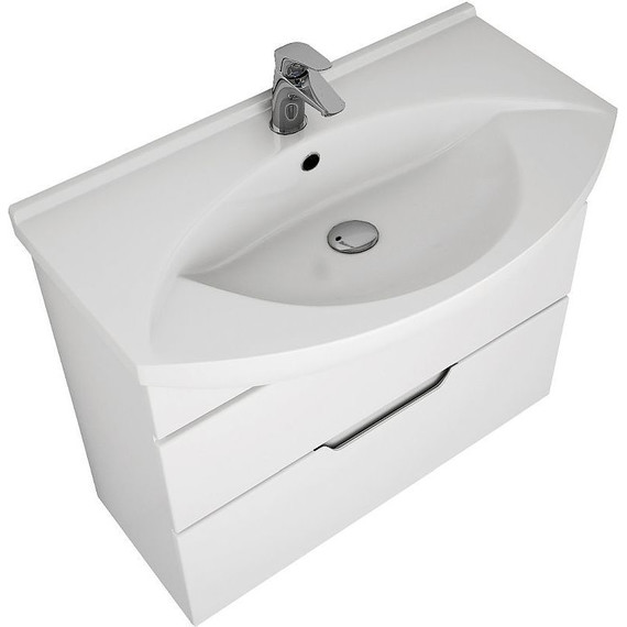 Тумба напольная с раковиной Dreja Laguna Plus 85 см 99.0107, белый глянец - фото 7