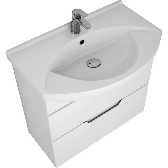 Тумба напольная с раковиной Dreja Laguna Plus 75 см 99.0106, белый глянец (раковина Лагуна) - фото 7