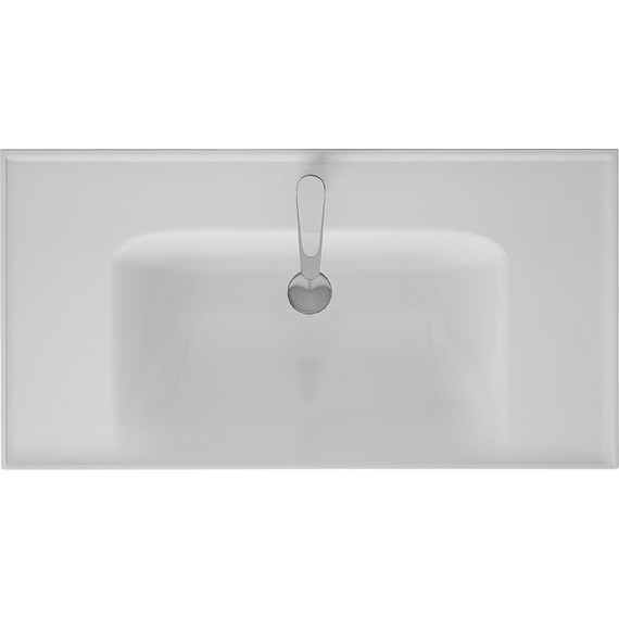 Тумба подвесная с раковиной Dreja Perfecto 90 см 99.0813, дуб эврика/белый глянец - фото 11