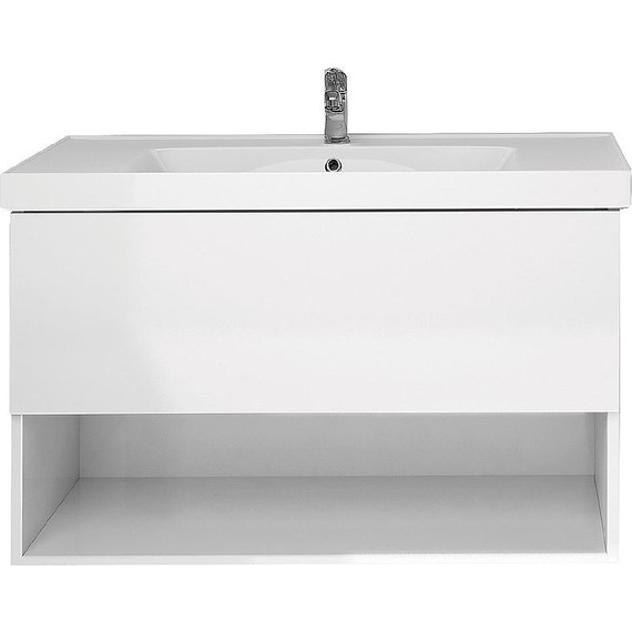 Тумба подвесная с раковиной Dreja Perfecto 70 см 99.0807, белый глянец - фото 