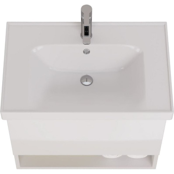 Тумба подвесная с раковиной Dreja Perfecto 70 см 99.0807, белый глянец - фото 8