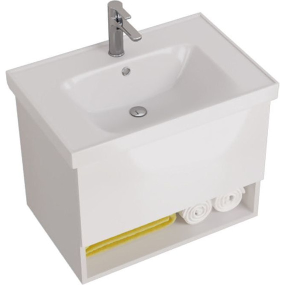 Тумба подвесная с раковиной Dreja Perfecto 70 см 99.0807, белый глянец - фото 10