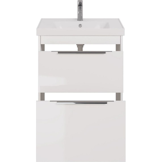 Тумба подвесная с раковиной Dreja Prime 70 см 99.9301, белый глянец - фото 5