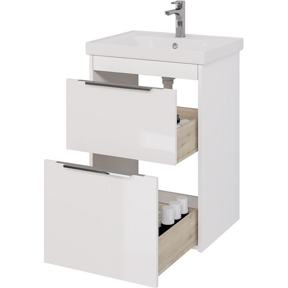 Тумба подвесная с раковиной Dreja Prime 60 см 99.9300, белый глянец - фото 6