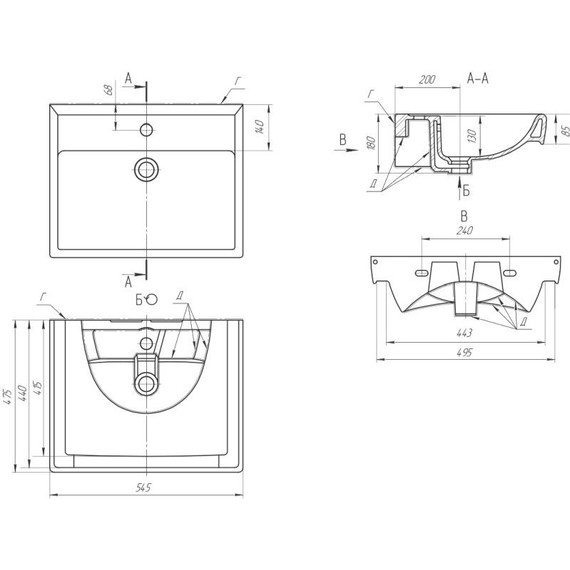 Тумба напольная с раковиной Dreja Q Plus 55 см 99.1008, белый глянец - фото 14