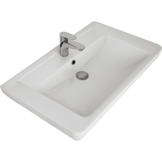 Тумба напольная с раковиной Dreja Q Plus 80 см 99.1006, белый глянец - фото 12