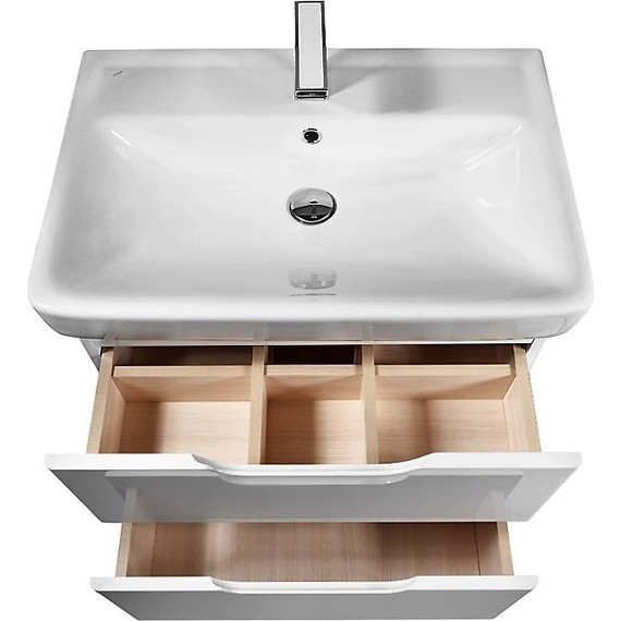 Тумба напольная с раковиной Dreja Q Plus 55 см 99.0008, белый глянец - фото 4