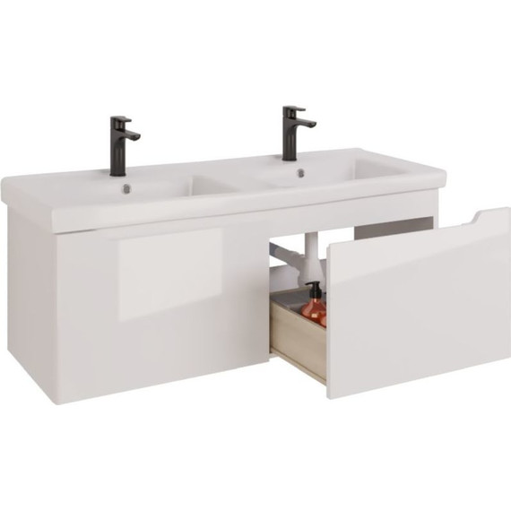 Тумба подвесная с раковиной Dreja W 125 см 99.9400, белый глянец - фото 3