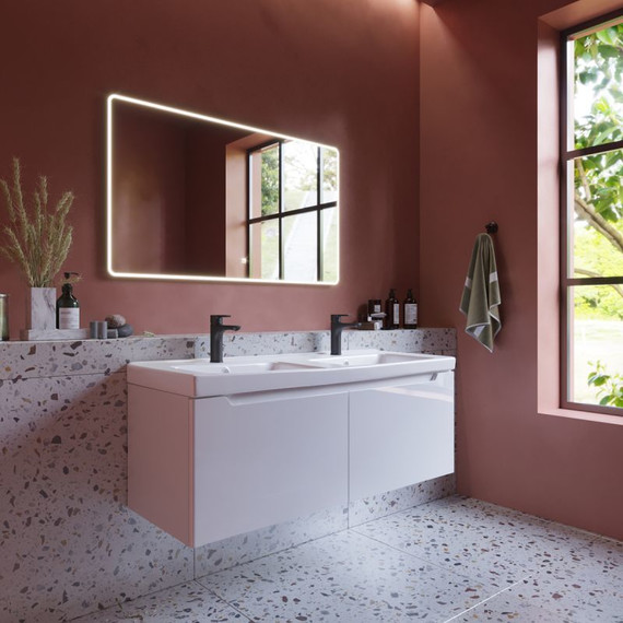 Тумба подвесная с раковиной Dreja W 125 см 99.9400, белый глянец - фото 14