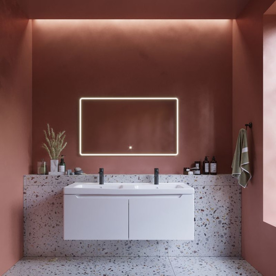 Тумба подвесная с раковиной Dreja W 125 см 99.9400, белый глянец - фото 15