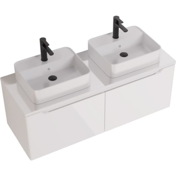 Тумба подвесная со столешницей Dreja W 125 см 99.9400, белый глянец - фото 7