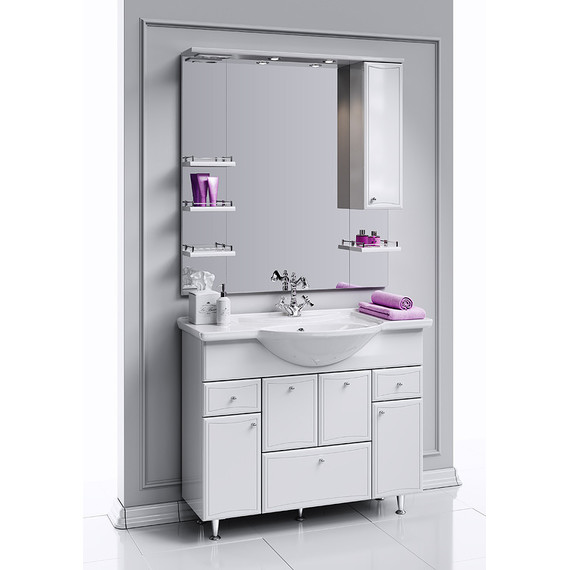 Тумба напольная с раковиной Aqwella Барселона 105 см BА0110К, б/к (раковина Стиль) - фото 4