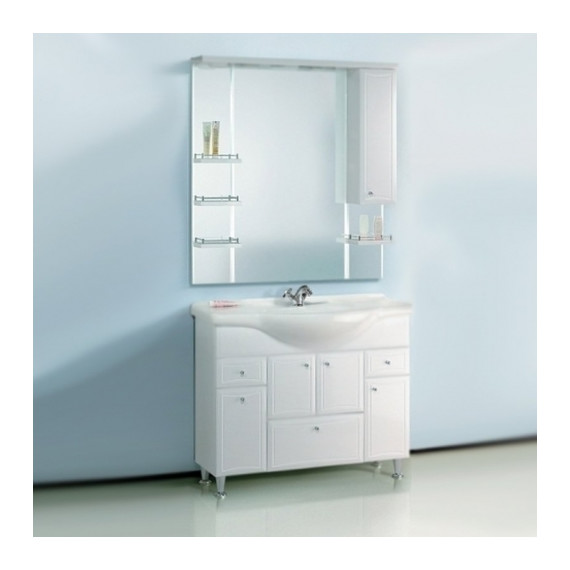 Тумба напольная с раковиной Aqwella Барселона 105 см BА0110К, б/к (раковина Стиль) - фото 5