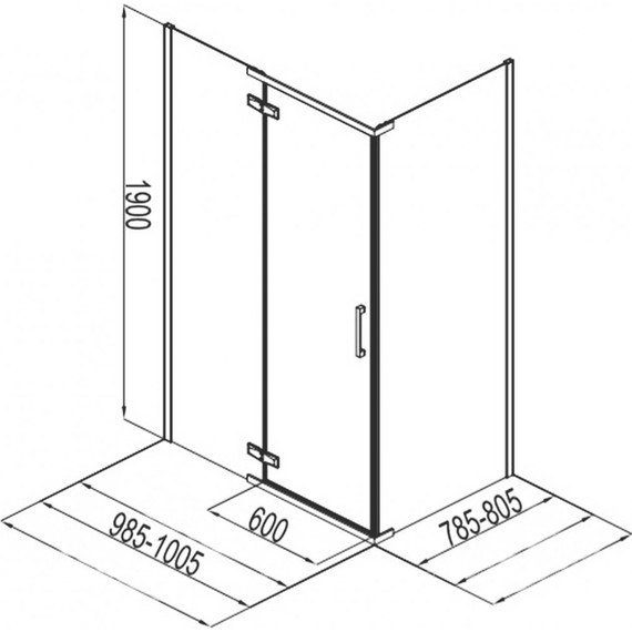 Душевое ограждение Aquanet Logic RC1000 AE32-S-100x80U-CT 100х80 см, хром/прозрачное - фото 3