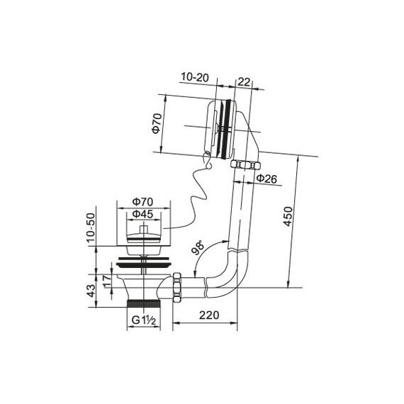 Слив-перелив BelBagno BB-OVF-02-BRN, бронза - фото 2