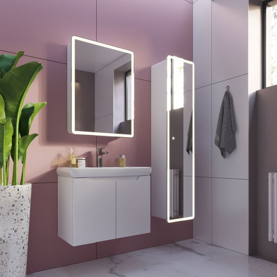 Пенал подвесной Dreja Point Led 40 см 99.9035, белый глянец - фото 7