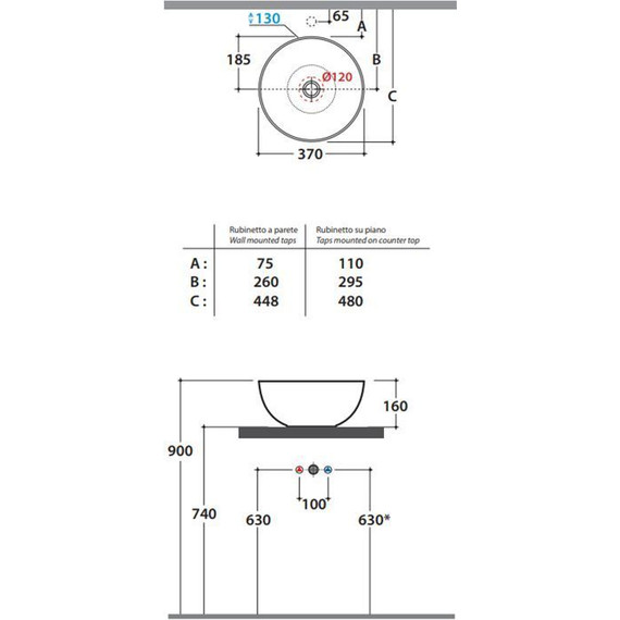 Раковина-чаша Globo T-Edge 37 см B6T37.BI*0 - фото 2