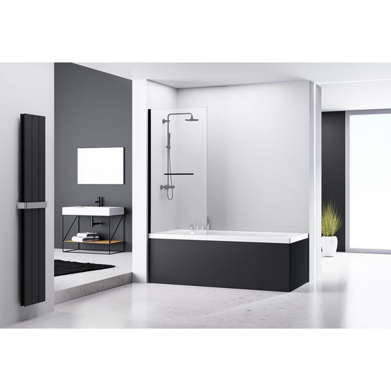 Шторка для ванны Abber Immer Offen 80 см AG70080B, черный/прозрачное - фото 2