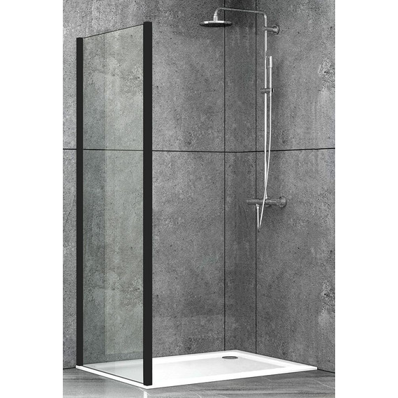 Боковая стенка Abber Schwarzer Diamant 80 см S80B, черный/прозрачное - фото 