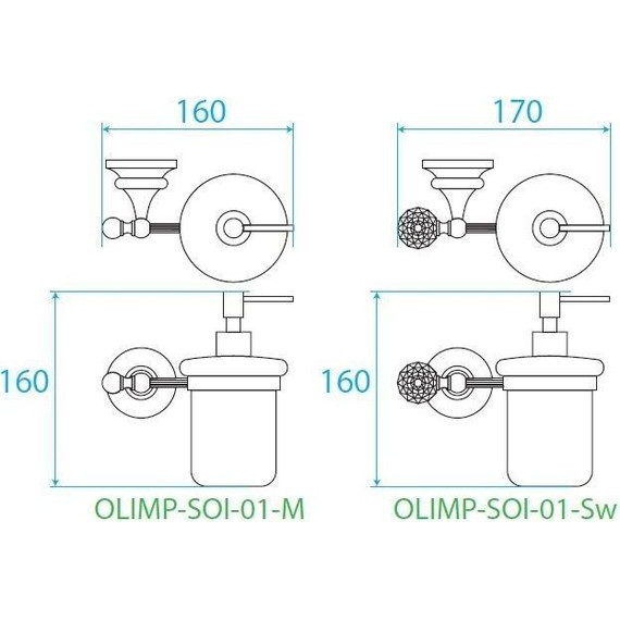 Дозатор для жидкого мыла Cezares Olimp OLIMP-SOI-01-M - фото 2
