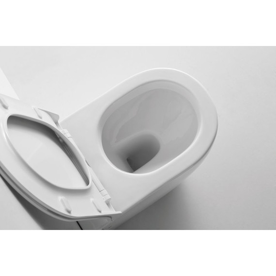 Унитаз приставной CeramaLux Rimless NS-3176 с крышкой микролифт - фото 3