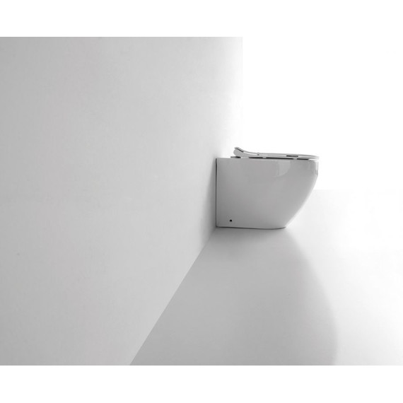 Унитаз приставной CeramaLux Rimless NS-3176 с крышкой микролифт - фото 7