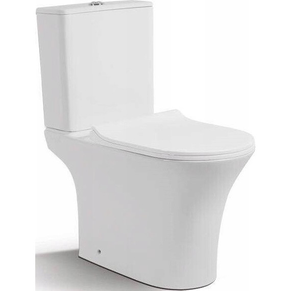 Унитаз-компакт CeramaLux Rimless 1217-P с крышкой микролифт - фото 