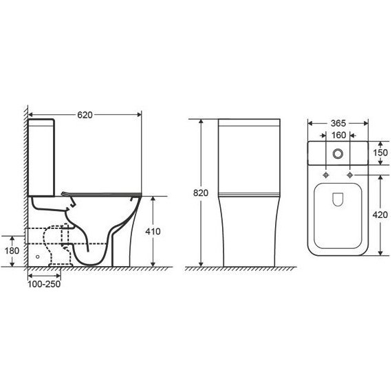 Унитаз-компакт CeramaLux Rimless 1218A с крышкой микролифт (арматура Geberit) - фото 2