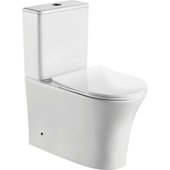 Унитаз-компакт CeramaLux Rimless 1219A с крышкой микролифт (арматура Geberit) - фото 