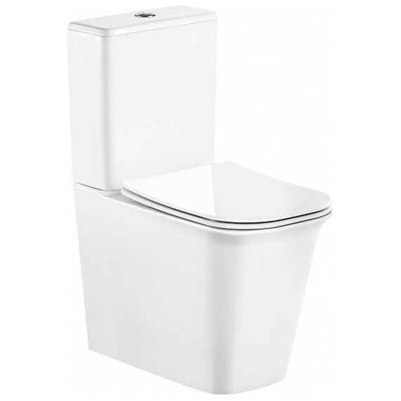 Унитаз-компакт CeramaLux Rimless 1222A с крышкой микролифт (арматура Geberit) - фото 