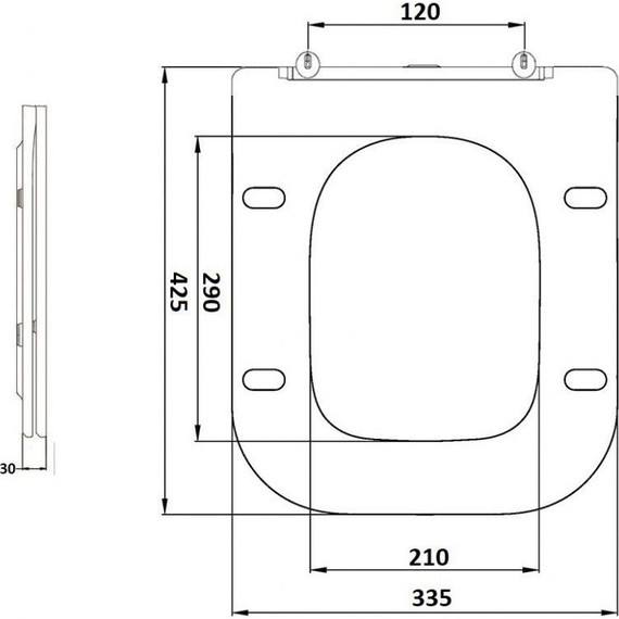 Унитаз приставной CeramaLux Rimless 215D с крышкой микролифт - фото 3