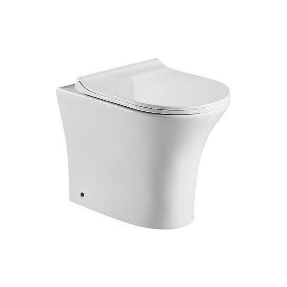 Унитаз приставной CeramaLux Rimless 217D с крышкой микролифт - фото 