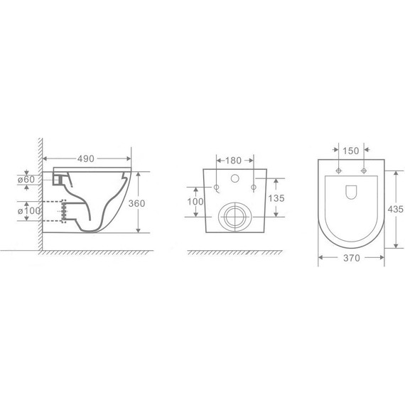 Унитаз подвесной CeramaLux Rimless 2197 с крышкой микролифт, Цвет производителя: белый - фото 2