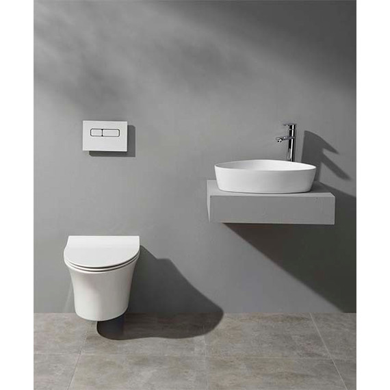 Унитаз подвесной CeramaLux Rimless CL-2100 с крышкой микролифт - фото 3