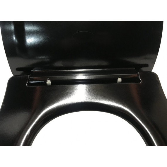 Унитаз-компакт CeramaLux Rimless NS-2170-18 с крышкой микролифт, черный глянцевый (арматура Geberit), Цвет производителя: чёрный глянцевый - фото 5