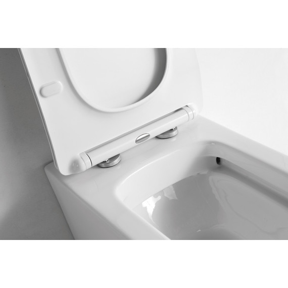 Унитаз приставной CeramaLux Rimless NS-3170 с крышкой микролифт - фото 7