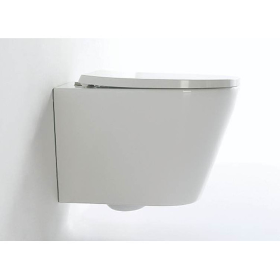 Унитаз подвесной CeramaLux Rimless NS-5178 с крышкой микролифт, Цвет производителя: белый - фото 3