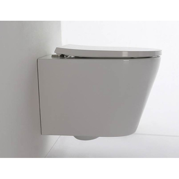 Унитаз подвесной CeramaLux Rimless NS-5178 с крышкой микролифт, Цвет производителя: белый - фото 5