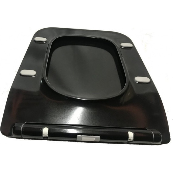 Унитаз подвесной CeramaLux Rimless NS5170-18 с крышкой микролифт, черный глянцевый, Цвет производителя: чёрный глянцевый - фото 4