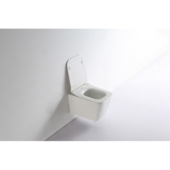 Унитаз подвесной CeramaLux Rimless NS5170 с крышкой микролифт, Цвет производителя: белый - фото 2