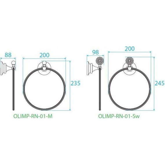 Кольцо для полотенец Cezares Olimp OLIMP-RN-01-Sw - фото 2
