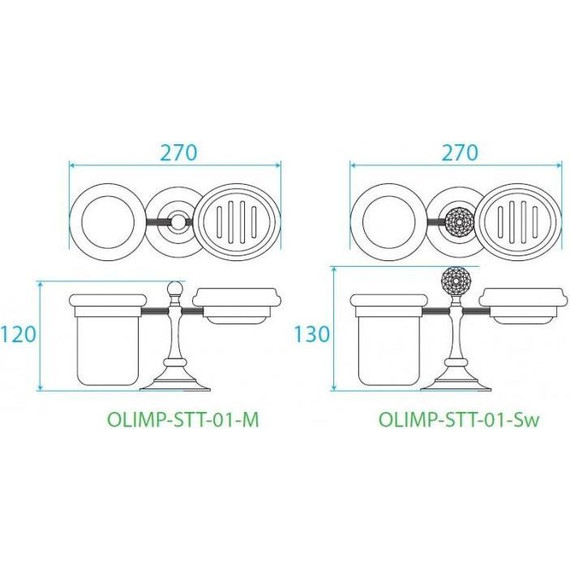 Стакан с мыльницей Cezares Olimp OLIMP-STT-01-M - фото 2