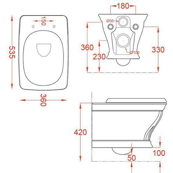 Унитаз подвесной ArtCeram Civitas CIV001 35 00, зелёный, Цвет производителя: зелёный - фото 2
